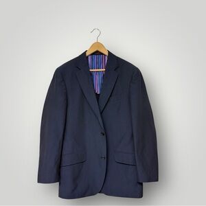 ETRO Italy Home Blazer Jacket Navy Pockets Classic Wool linen Sz 52